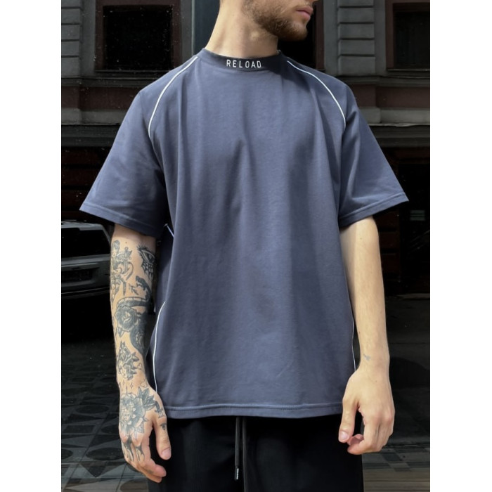 Oversize футболка з акцентною смужкою