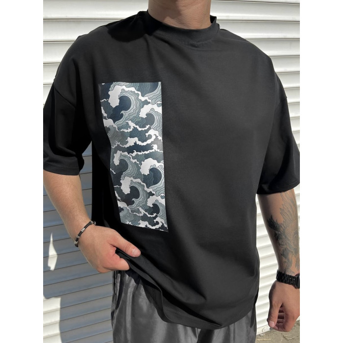 Oversize футболка з принтом