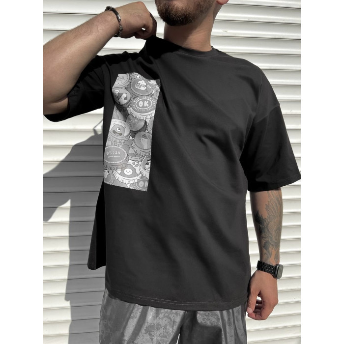 Oversize футболка з принтом