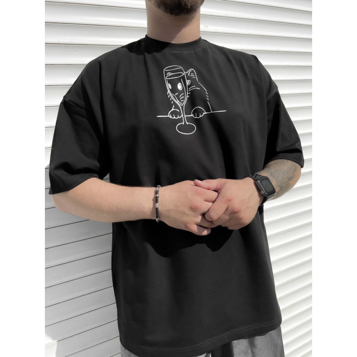 Oversize футболка з принтом