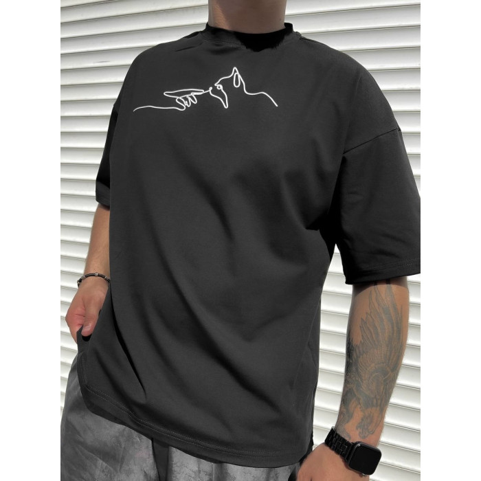 Oversize футболка з принтом