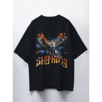 Oversize футболка з принтом