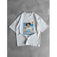 Oversize футболка з принтом