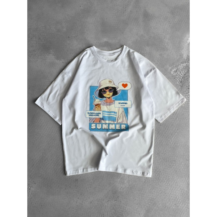 Oversize футболка з принтом