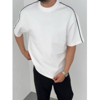 Oversize футболка з акцентною смужкою