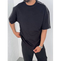 Oversize футболка з акцентною смужкою