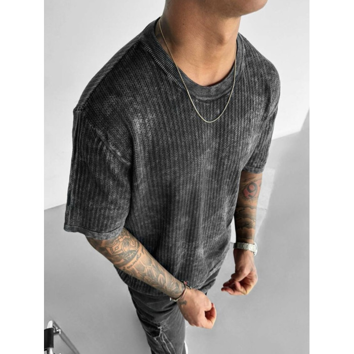 Oversize футболка з фактурної тканини