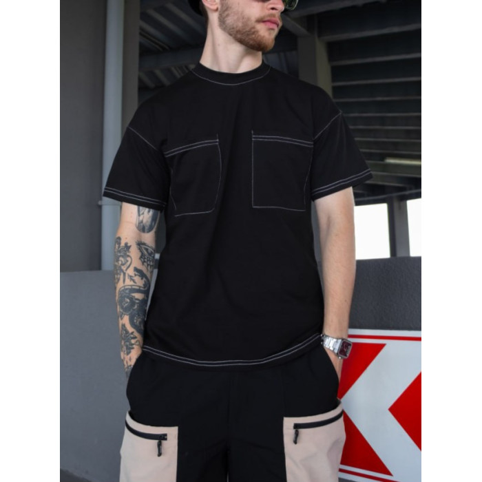 Oversize футболка з акцентними кишенями