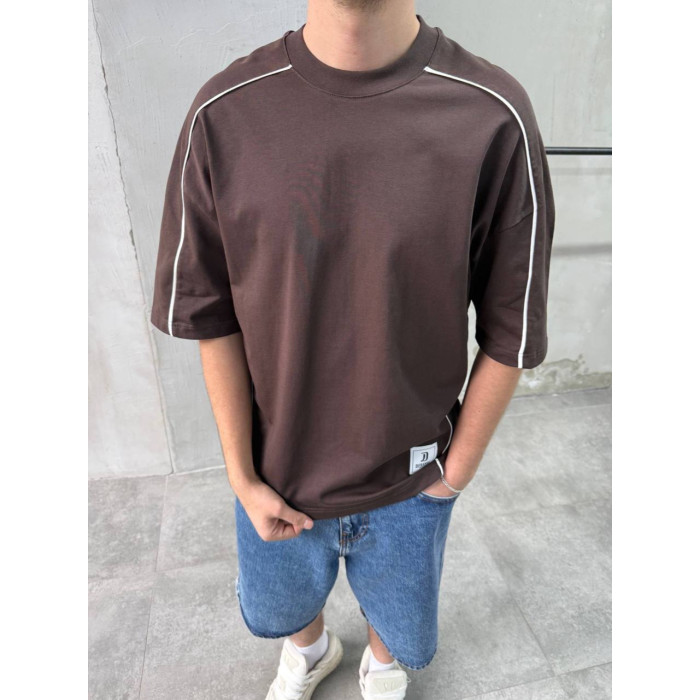 Oversize футболка з контрастним кантом