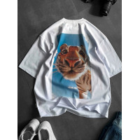 Oversize футболка з принтом