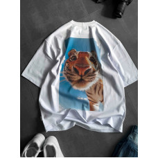 Oversize футболка з принтом