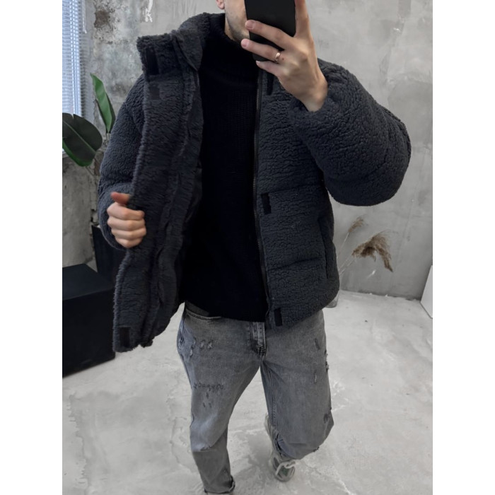 Зимова плюшева куртка oversize