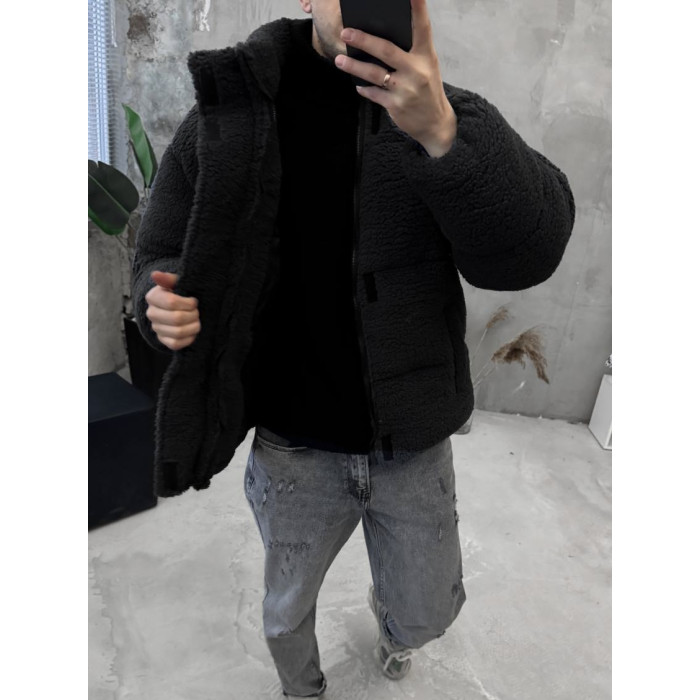 Зимова плюшева куртка oversize
