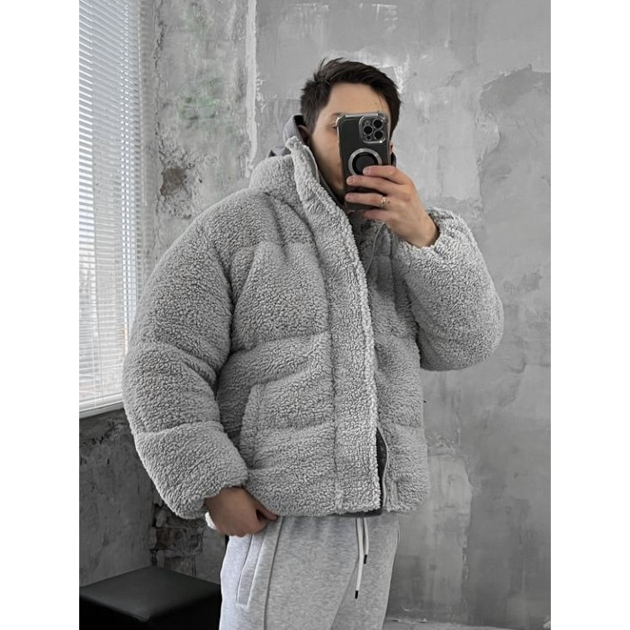 Зимова плюшева куртка oversize