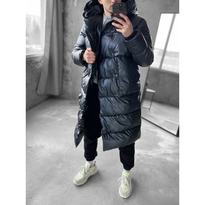 Зимова подовжена стьобана куртка