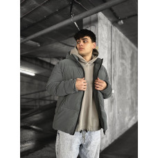 Зимова куртка oversize з блискавкою навскіс