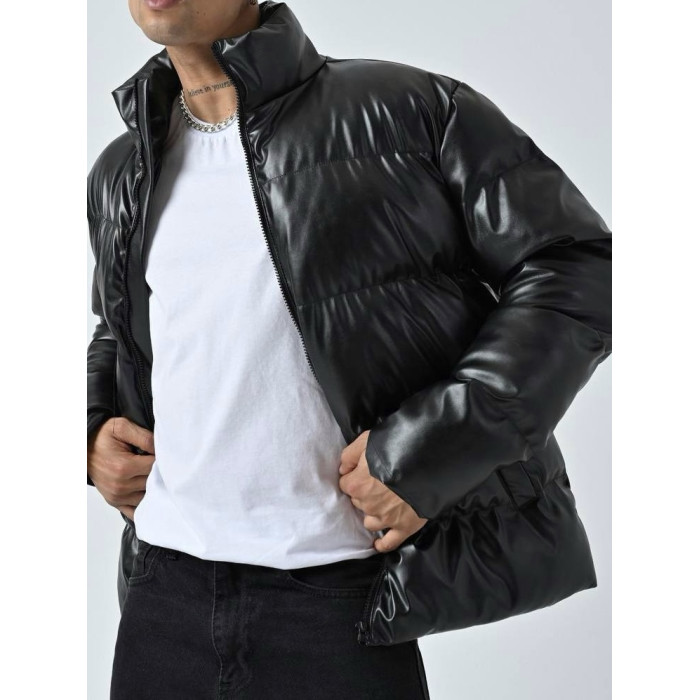 Зимова шкіряна куртка oversize