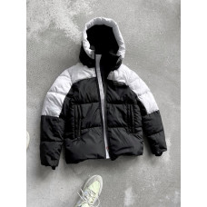 Зимова стьобана куртка oversize з надписом