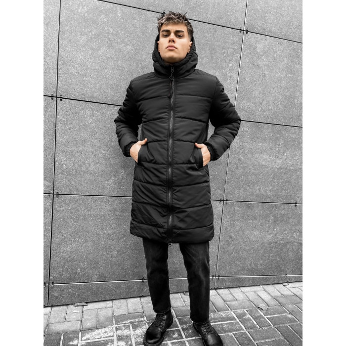 Зимова подовжена стьобана куртка