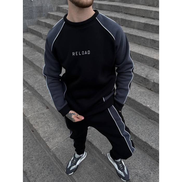 Oversize костюм на флісі з надписом