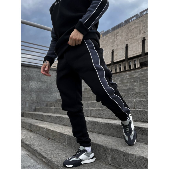 Oversize костюм на флісі з надписом