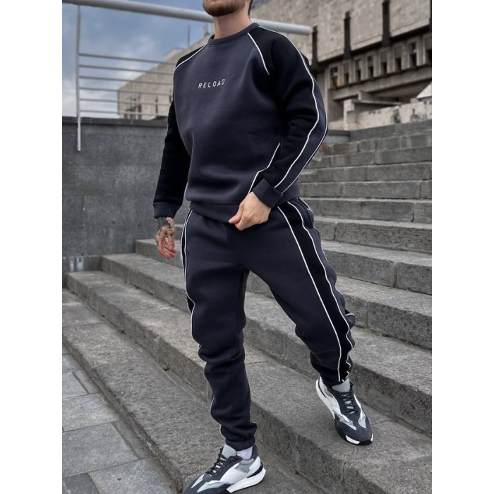 Oversize костюм на флісі з надписом