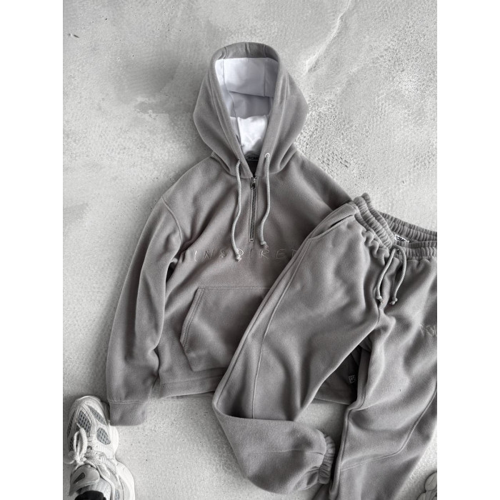 Флісовий oversize костюм з вишивкою