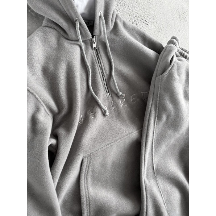 Флісовий oversize костюм з вишивкою
