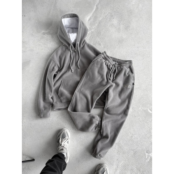 Флісовий oversize костюм з вишивкою