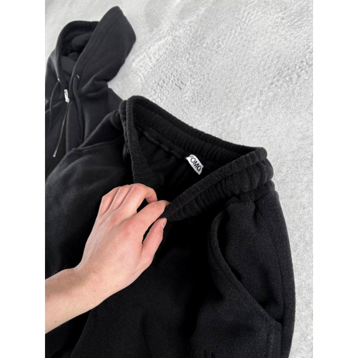 Флісовий oversize костюм з вишивкою