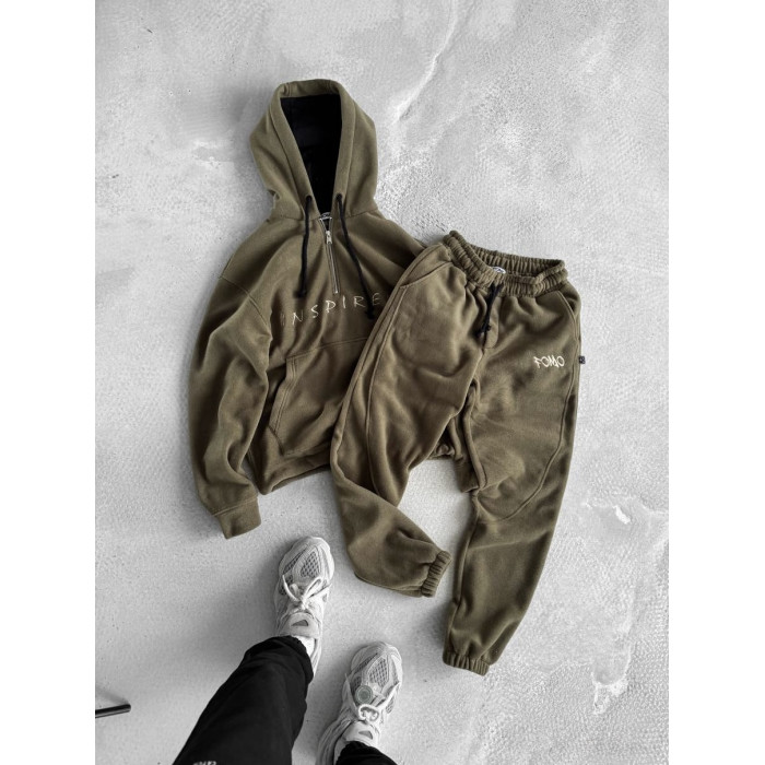 Флісовий oversize костюм з вишивкою
