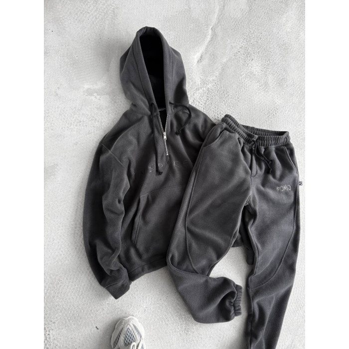 Флісовий oversize костюм з вишивкою