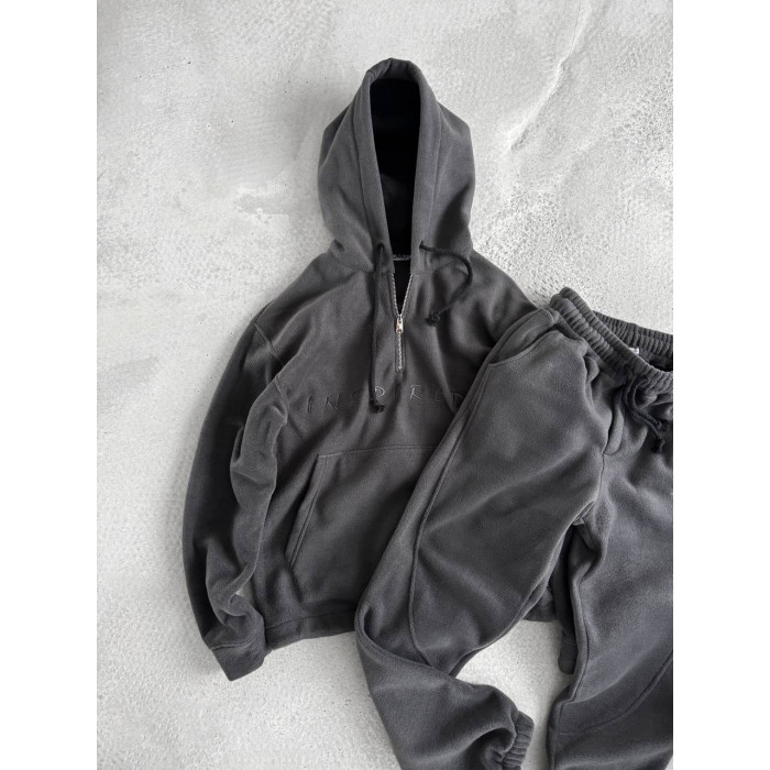 Флісовий oversize костюм з вишивкою