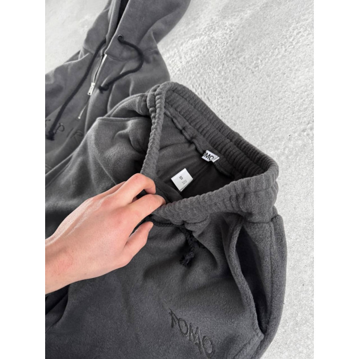 Флісовий oversize костюм з вишивкою