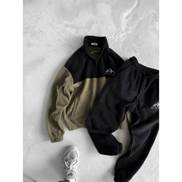 Флісовий oversize костюм з вишивкою