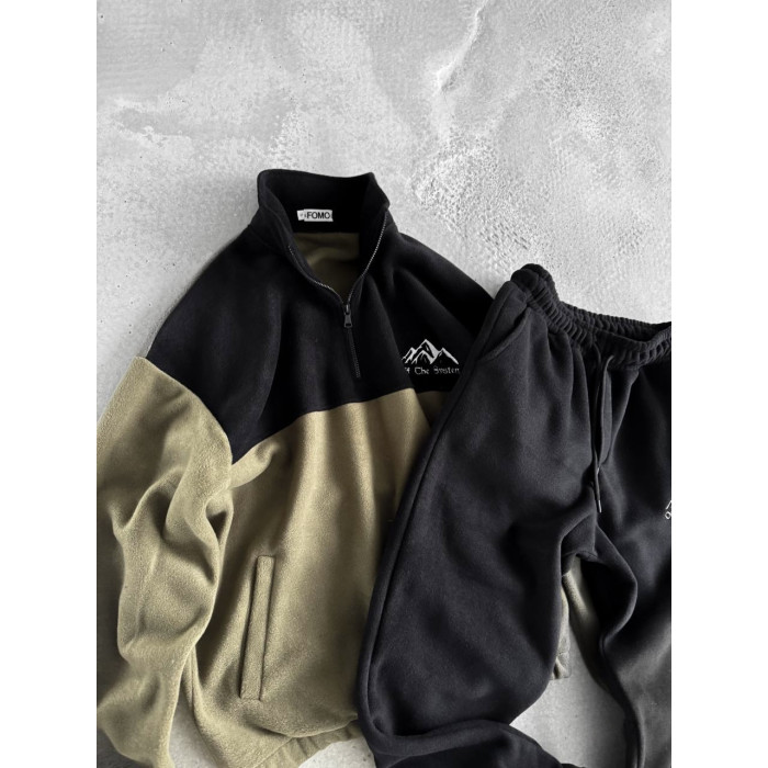 Флісовий oversize костюм з вишивкою