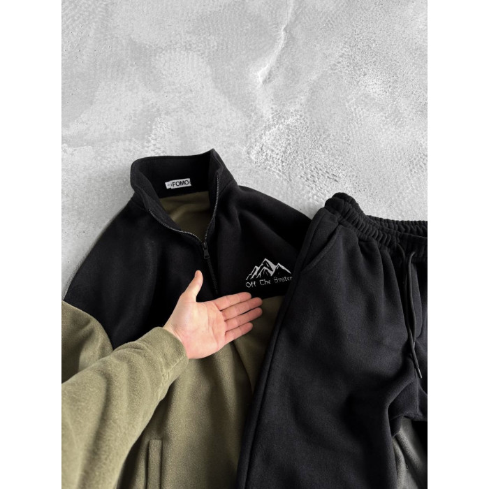 Флісовий oversize костюм з вишивкою
