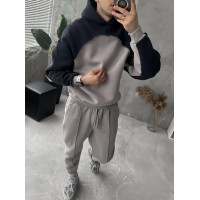 Oversize костюм на флісі з акцентним швом