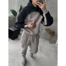 Oversize костюм на флісі з акцентним швом