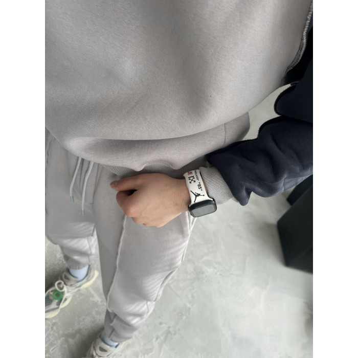 Oversize костюм на флісі з акцентним швом