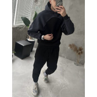 Oversize костюм на флісі з акцентним швом