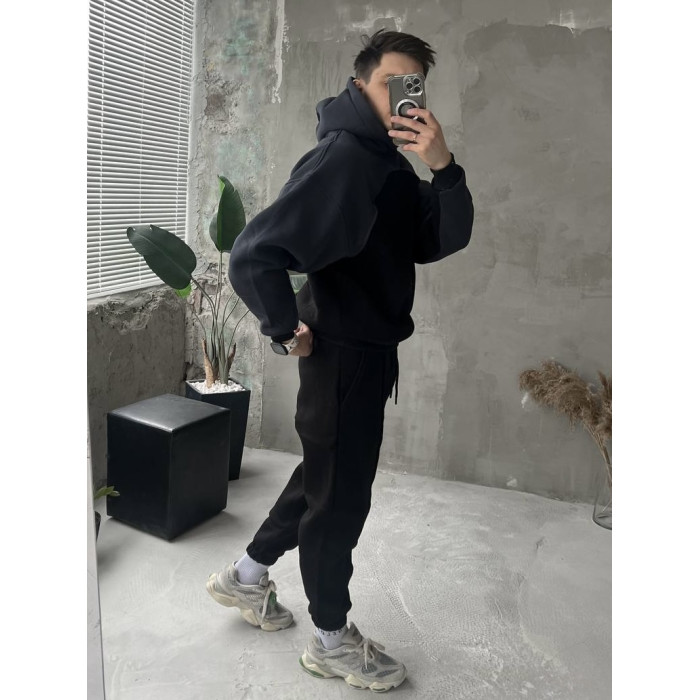 Oversize костюм на флісі з акцентним швом